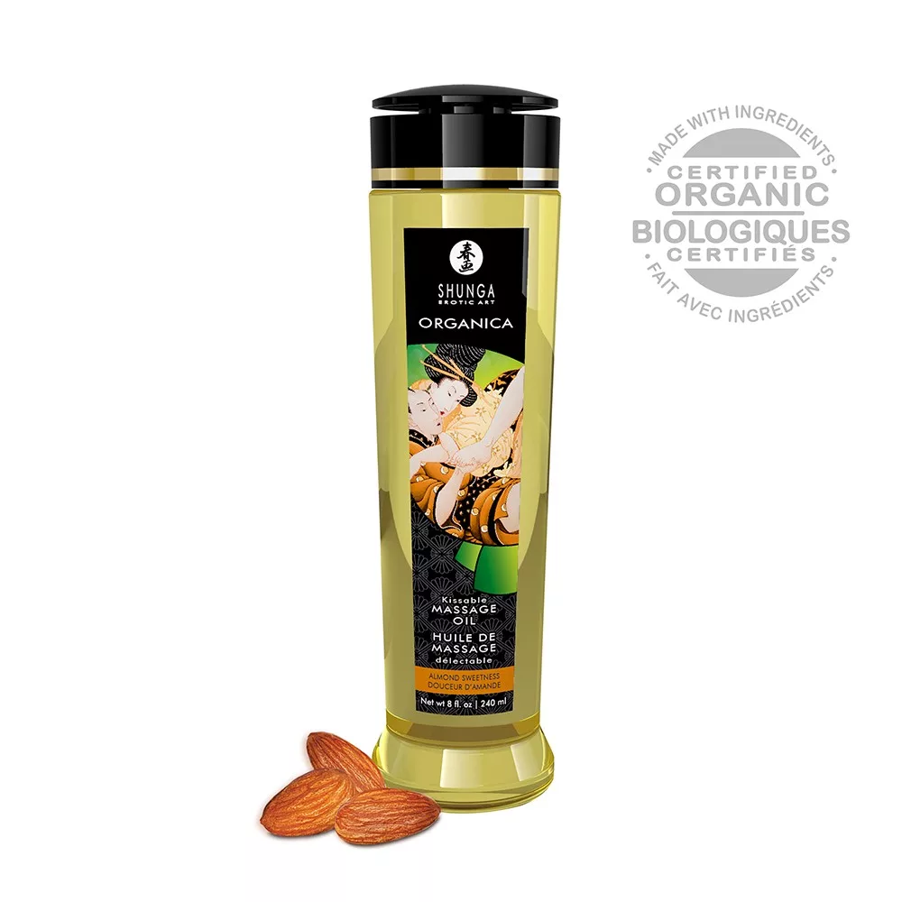 Huile de massage aphrodisiaque bio douceur d'amande 240ml