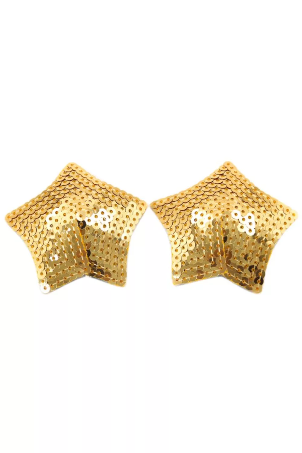 Paire de cache tétons adhésifs étoile pailletée sequin doré