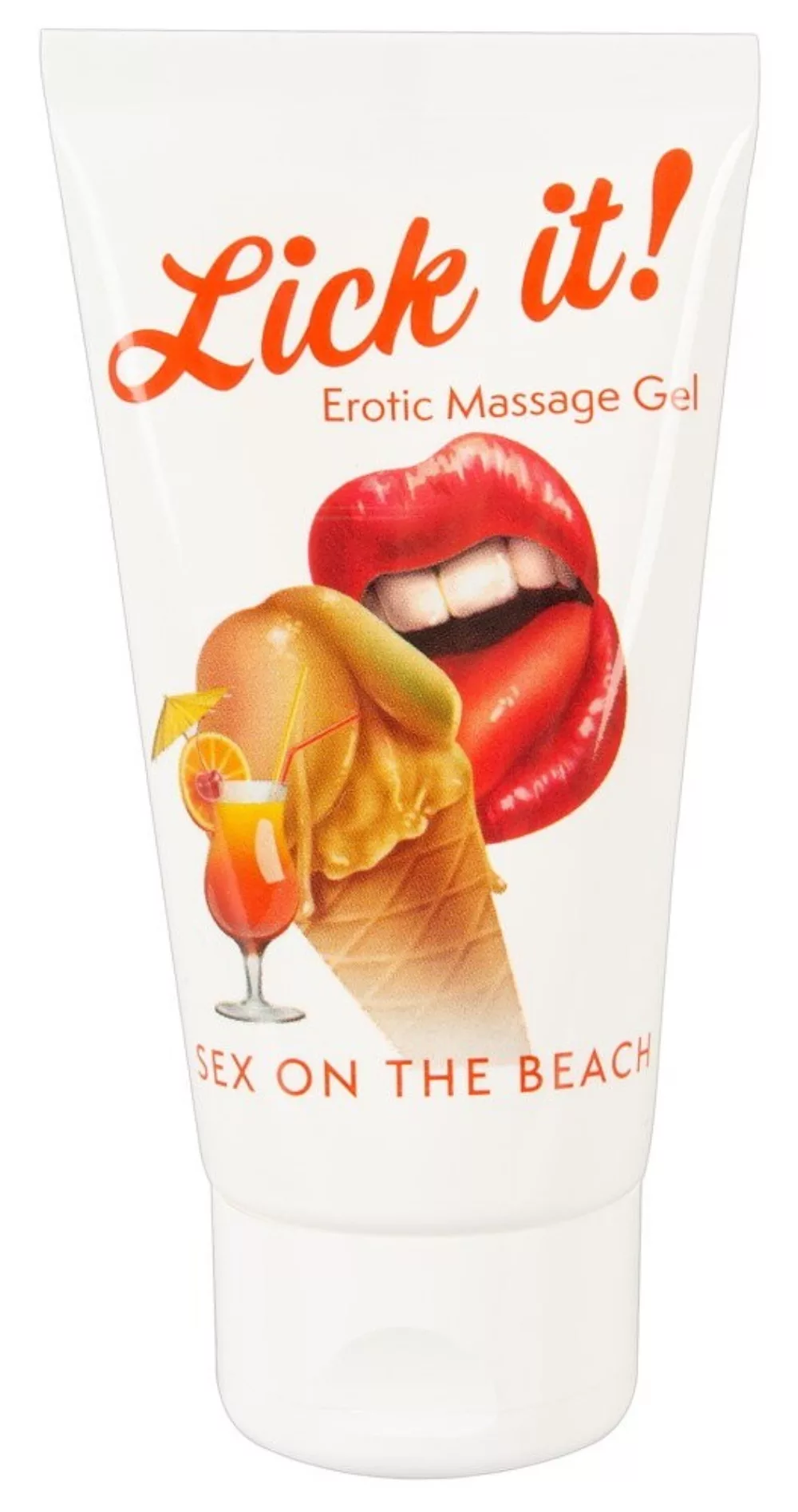Lubrifiant et gel de massage végétalien comestible sex on the beach goût fruité 50ml