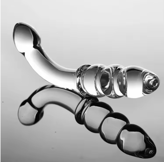 Gode en verre cristal avec courbure ergonomique spécialement conçue pour stimuler le point G et offrir des sensations précises