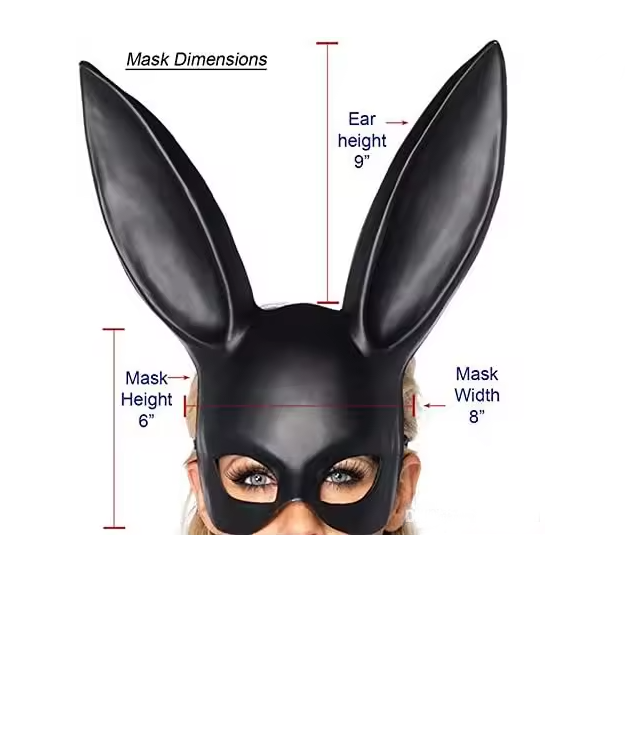 Accessoire de costume lapin noir et blanc au style moderne pour Halloween, cosplay et fêtes privées.